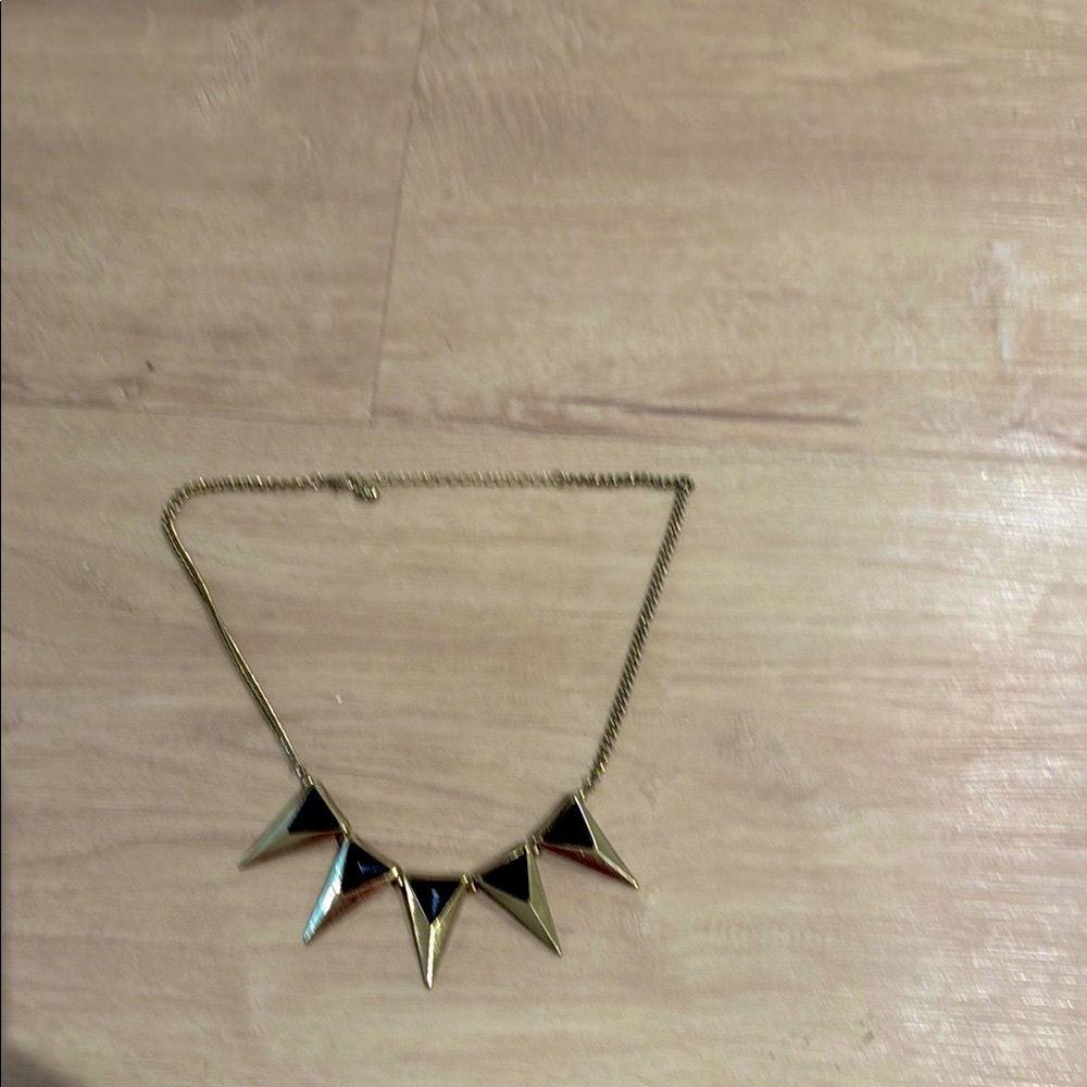 Gold and Black Geometric Necklace
